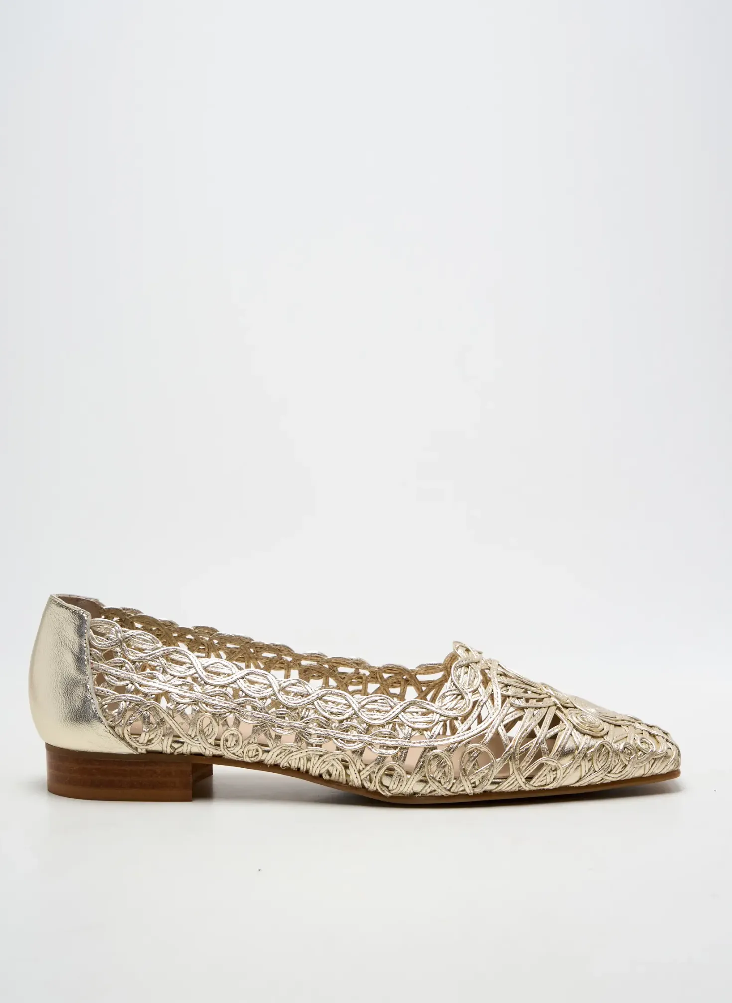 Ballerines Dansi Or Talon Plat Jusqu'à 3cm