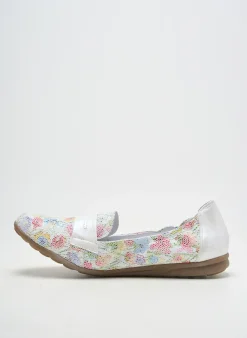 Ballerines Geo-reino Blanc Talon Plat Jusqu'à 3cm
