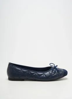 Ballerines Pretty Shoes Bleu Talon Plat Jusqu'à 3cm