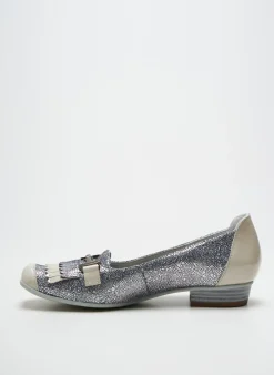 Ballerines Un Tour En Ville Argent Talon Plat Jusqu'à 3cm