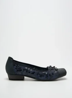 Ballerines Un Tour En Ville Bleu Talon Plat Jusqu'à 3cm