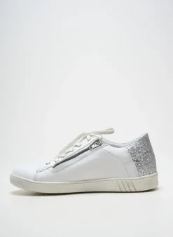 Baskets Bellamy Argent Talon Plat Jusqu'à 3cm