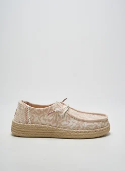 Baskets Hey Dude Beige Talon Plat Jusqu'à 3cm