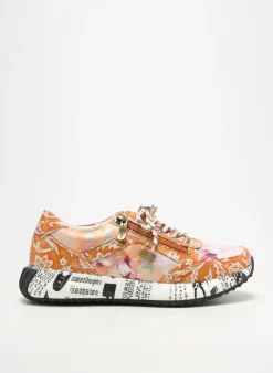 Baskets Laura Vita Orange Talon De 4 À 6cm