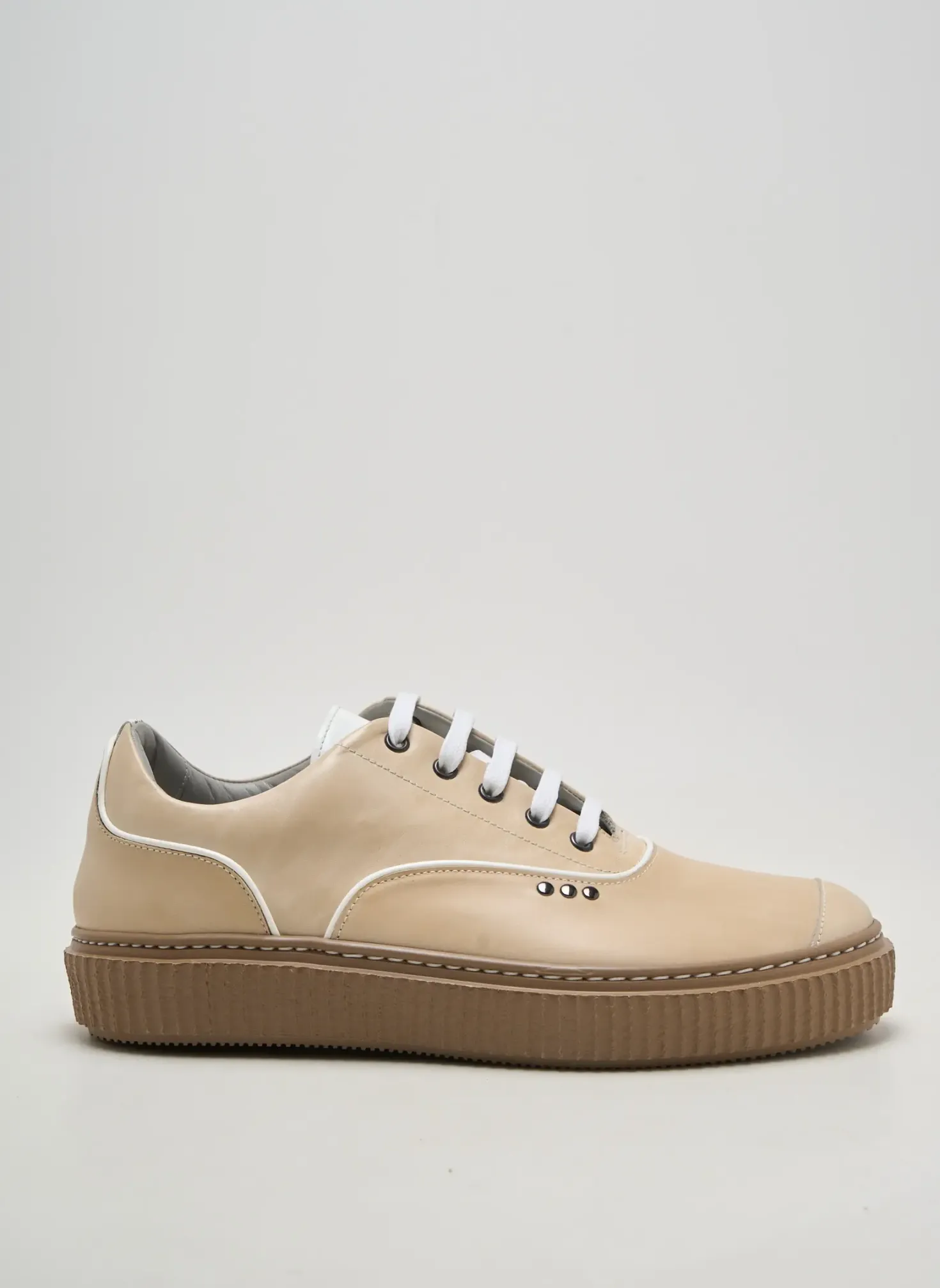Baskets Me.land Beige Talon Plat Jusqu'à 3cm