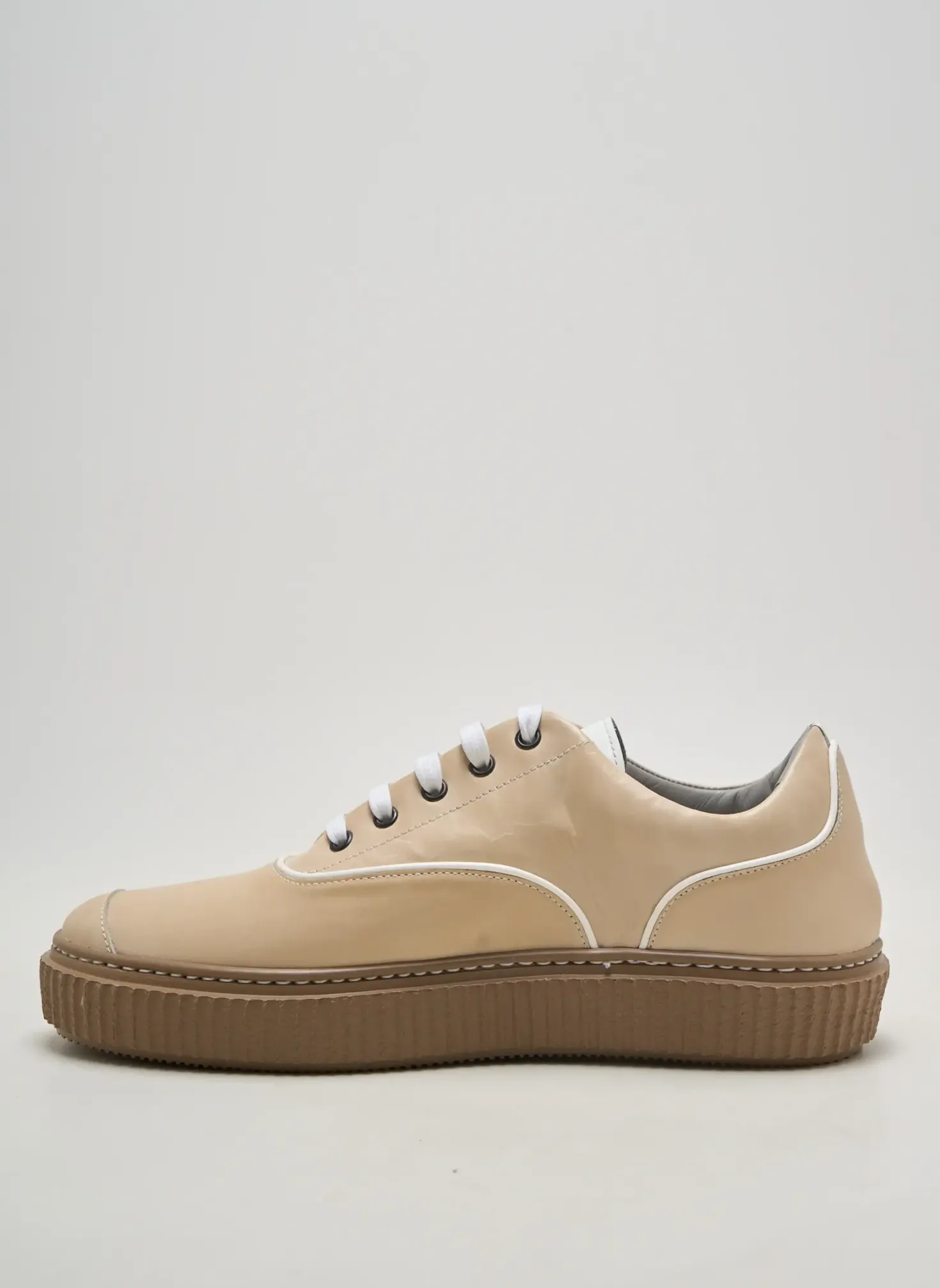 Baskets Me.land Beige Talon Plat Jusqu'à 3cm