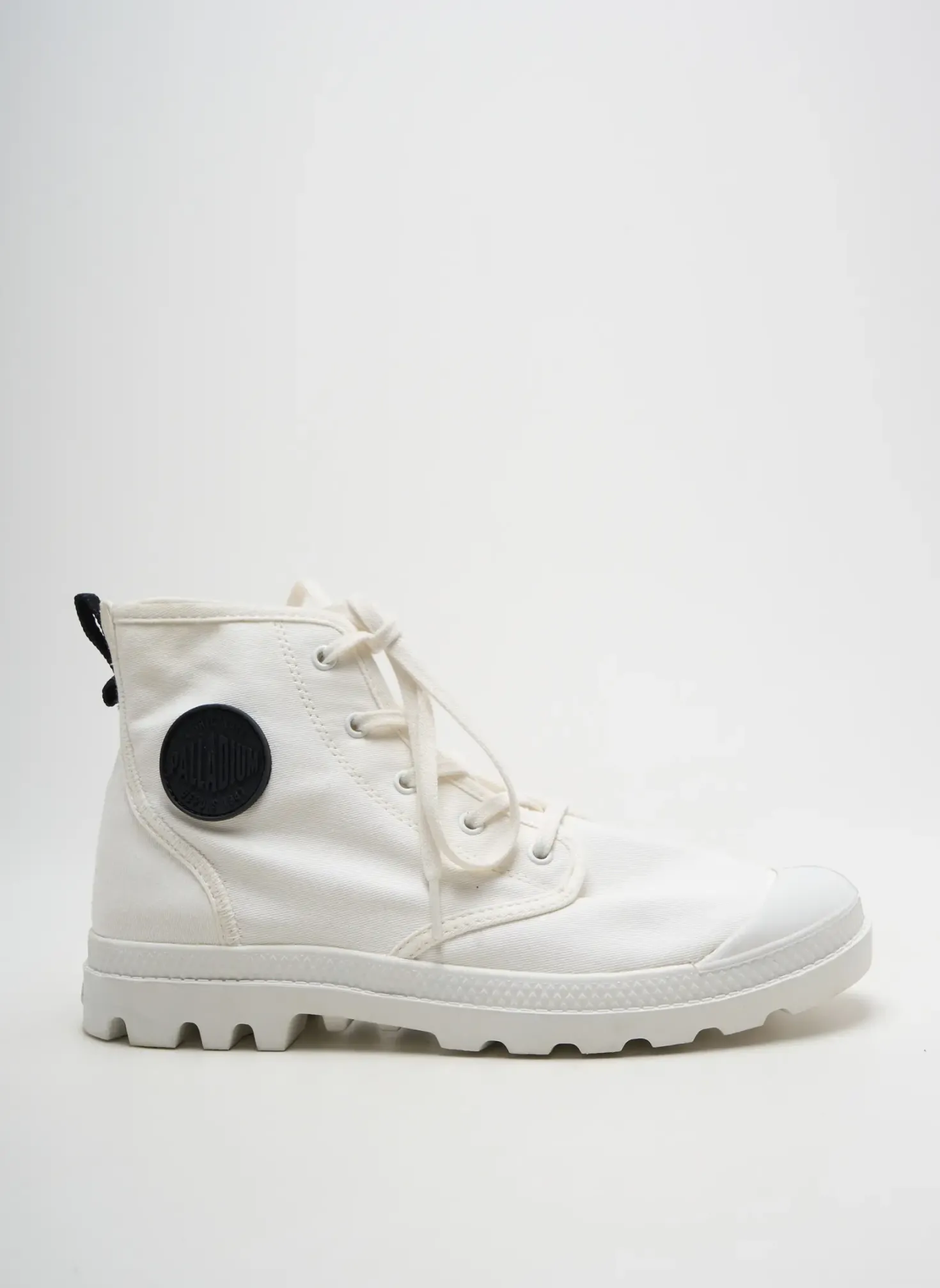 Baskets Palladium Blanc Talon Plat Jusqu'à 3cm