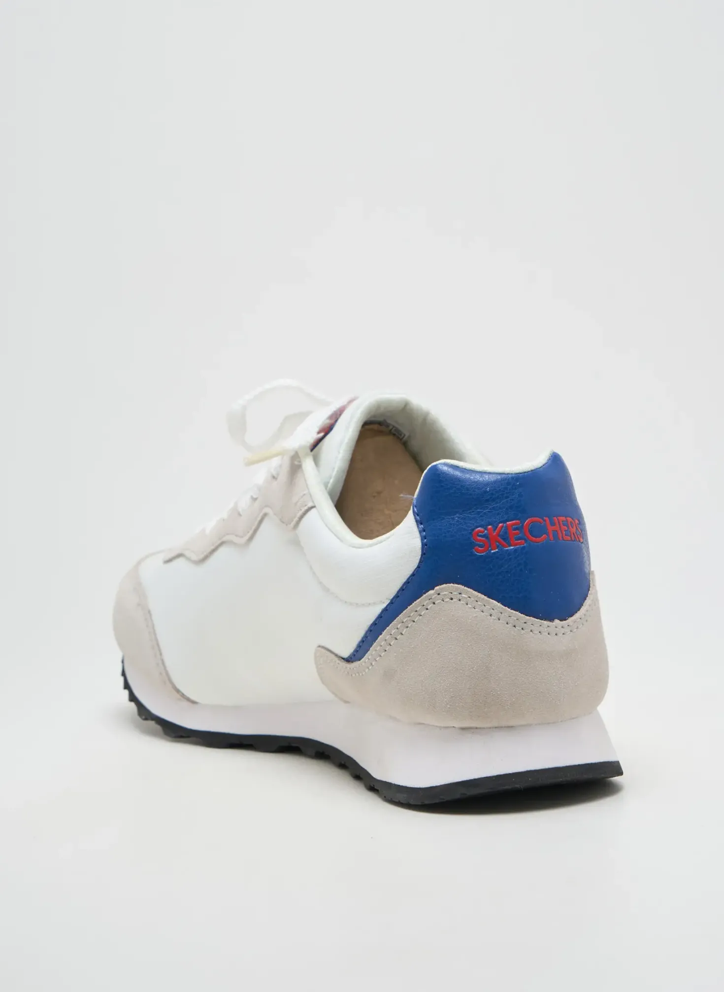 Baskets Skechers Blanc Talon Plat Jusqu'à 3cm
