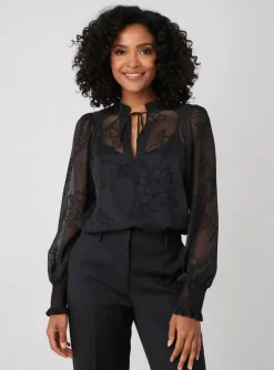 Blouse Desigual Noir Manches Longues