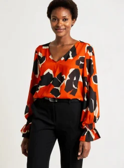 Blouse Joseph Ribkoff Orange Manches Longues