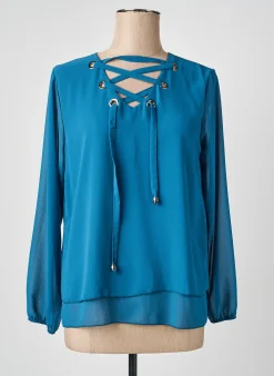 Blouse Quattro Bleu Manches Longues