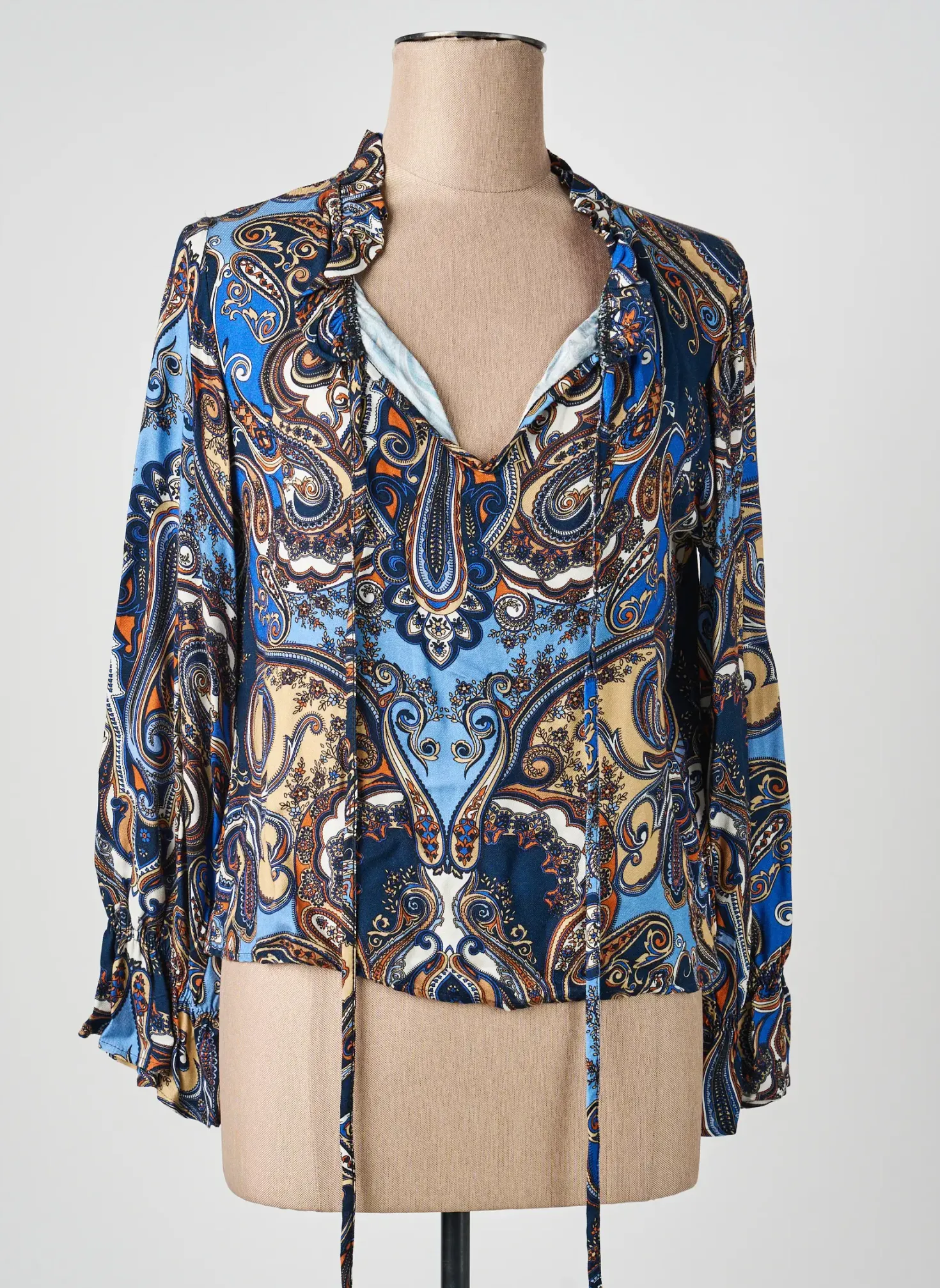 Blouse Quattro Bleu Manches Longues