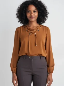 Blouse Quattro Marron Manches Longues