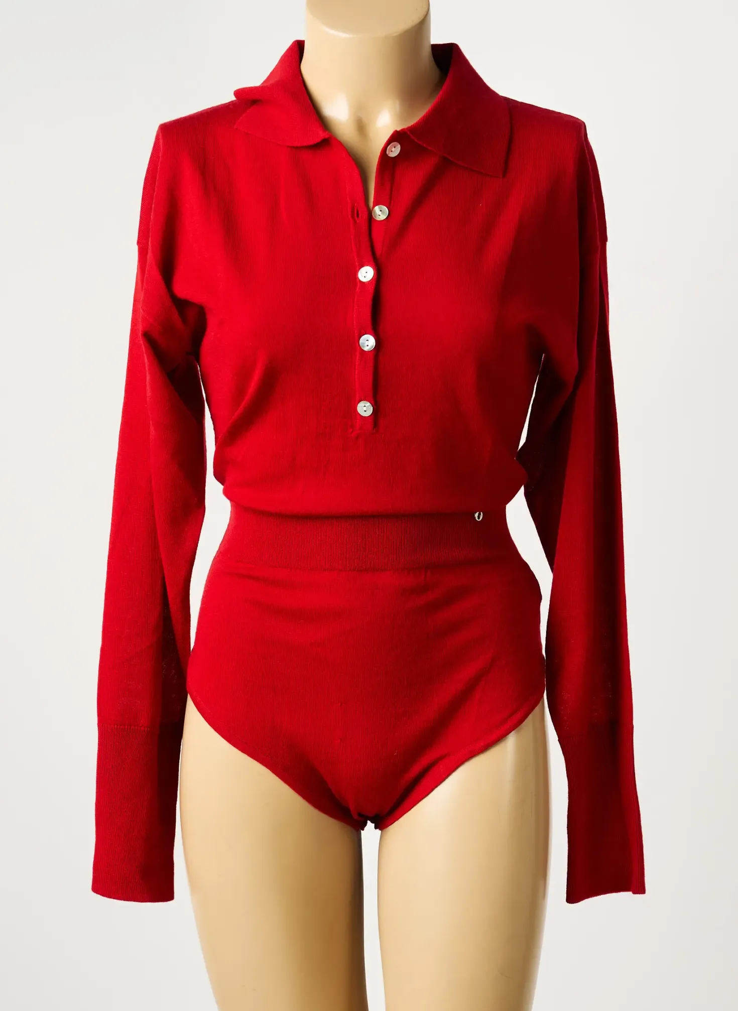 Body Ottod'ame Rouge Manches Longues