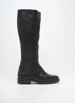 Bottes Brunate Noir Talon Plat Jusqu'à 3cm