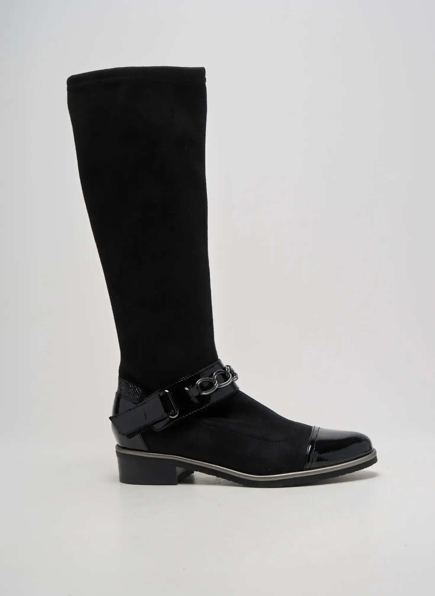 Bottes Fugitive By Francesco Rossi Noir Talon Plat Jusqu'à 3cm