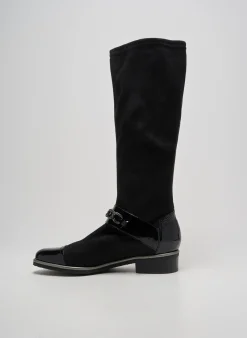 Bottes Fugitive By Francesco Rossi Noir Talon Plat Jusqu'à 3cm