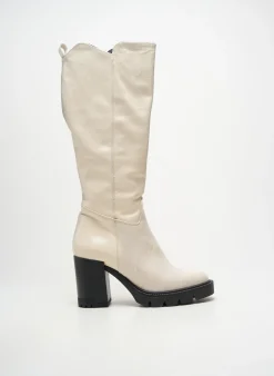 Bottes Janet & Janet Beige Talon De 7 À 9cm