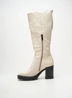 Bottes Janet & Janet Beige Talon De 7 À 9cm