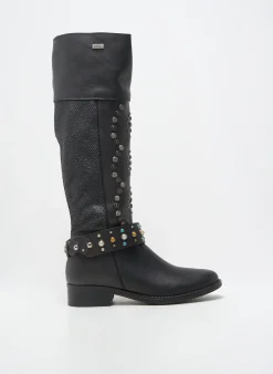 Bottes Mlv Noir Talon Plat Jusqu'à 3cm