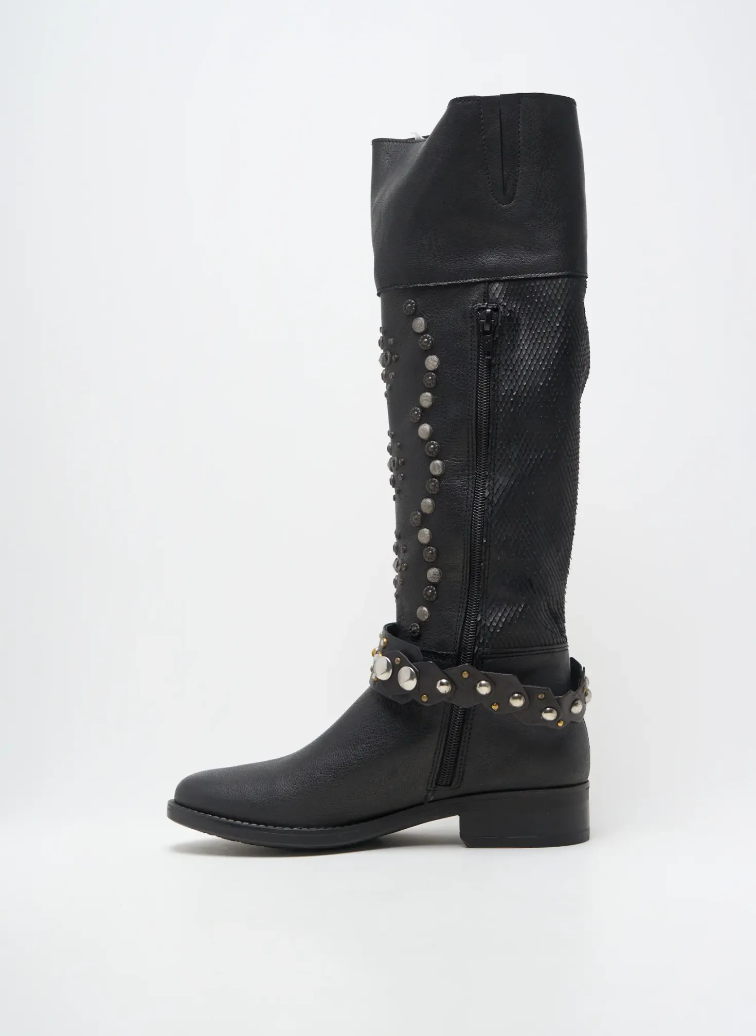 Bottes Mlv Noir Talon Plat Jusqu'à 3cm