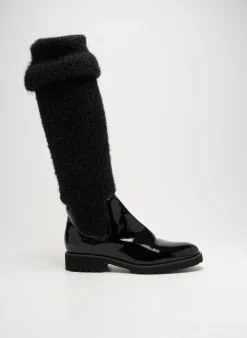 Bottes Regard Noir Talon Plat Jusqu'à 3cm