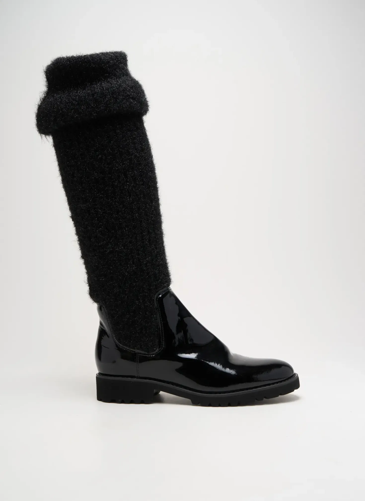 Bottes Regard Noir Talon Plat Jusqu'à 3cm