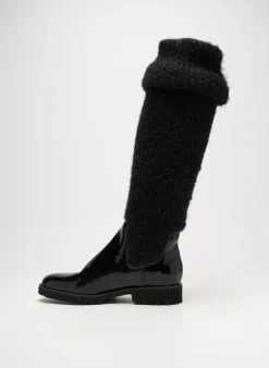 Bottes Regard Noir Talon Plat Jusqu'à 3cm