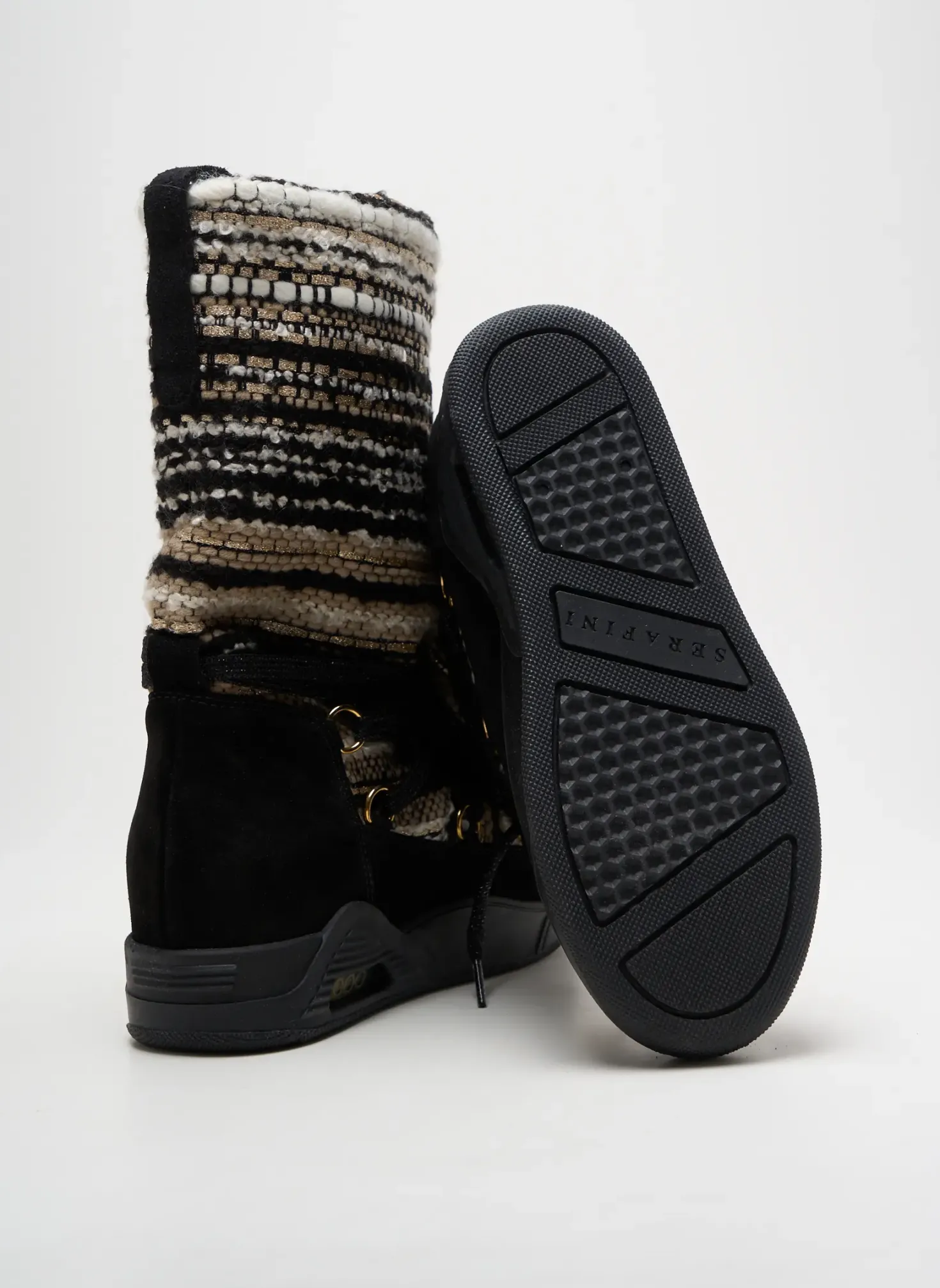 Bottes Serafini Noir Talon Plat Jusqu'à 3cm