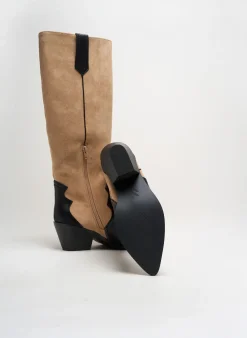 Bottes Vanessa Wu Beige Talon De 4 À 6cm