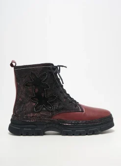 Bottines/boots Pedro Torres Rouge Fonce Talon Plat Jusqu'à 3cm