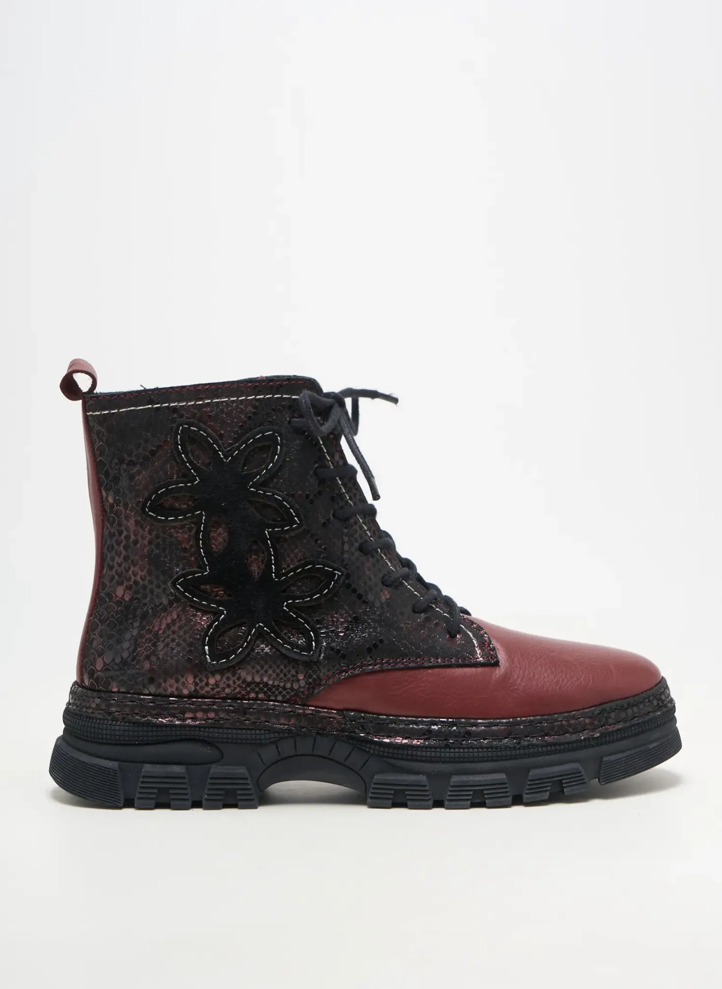 Bottines/boots Pedro Torres Rouge Fonce Talon Plat Jusqu'à 3cm