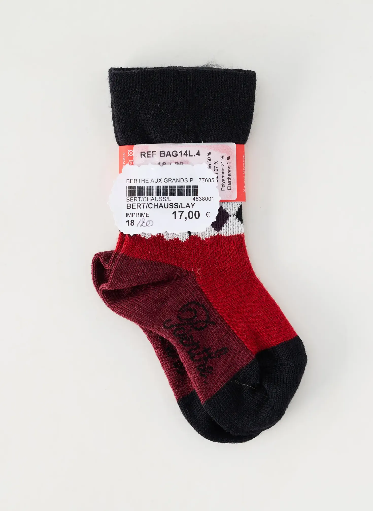 Chaussettes Berthe Aux Grands Pieds Rouge