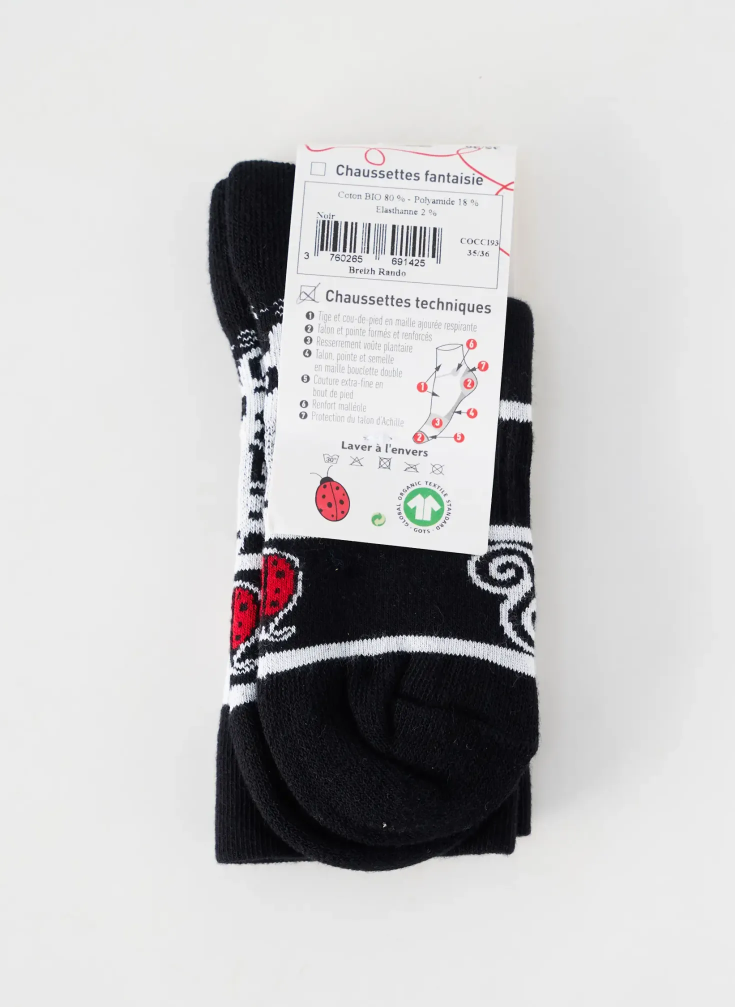 Chaussettes Ma Famille Bonheur Noir