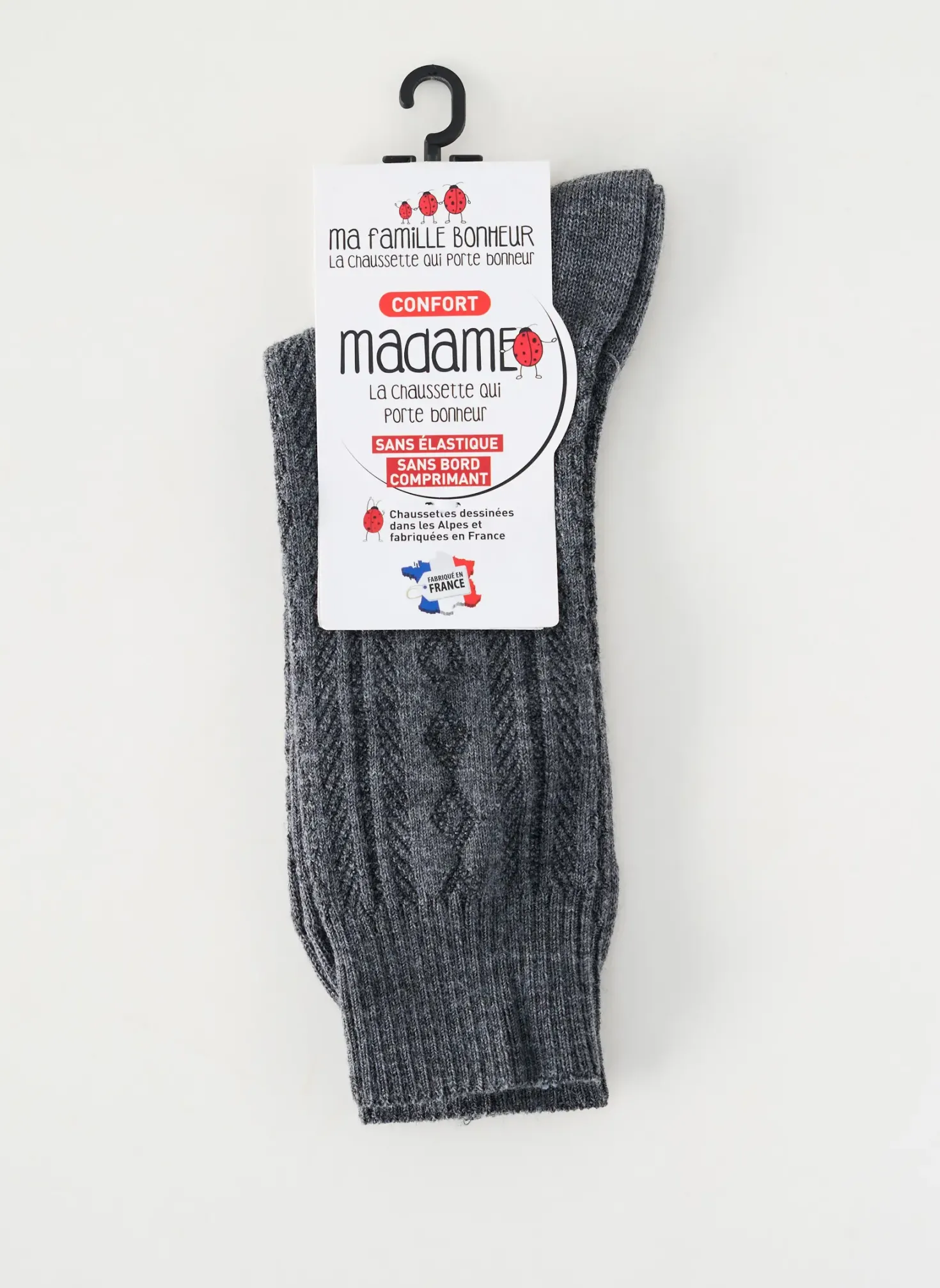 Chaussettes Ma Famille Bonheur Gris