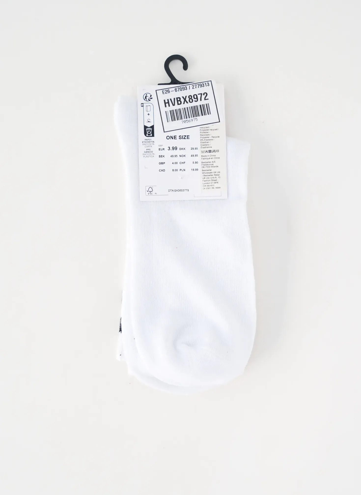 Chaussettes Pieces Blanc