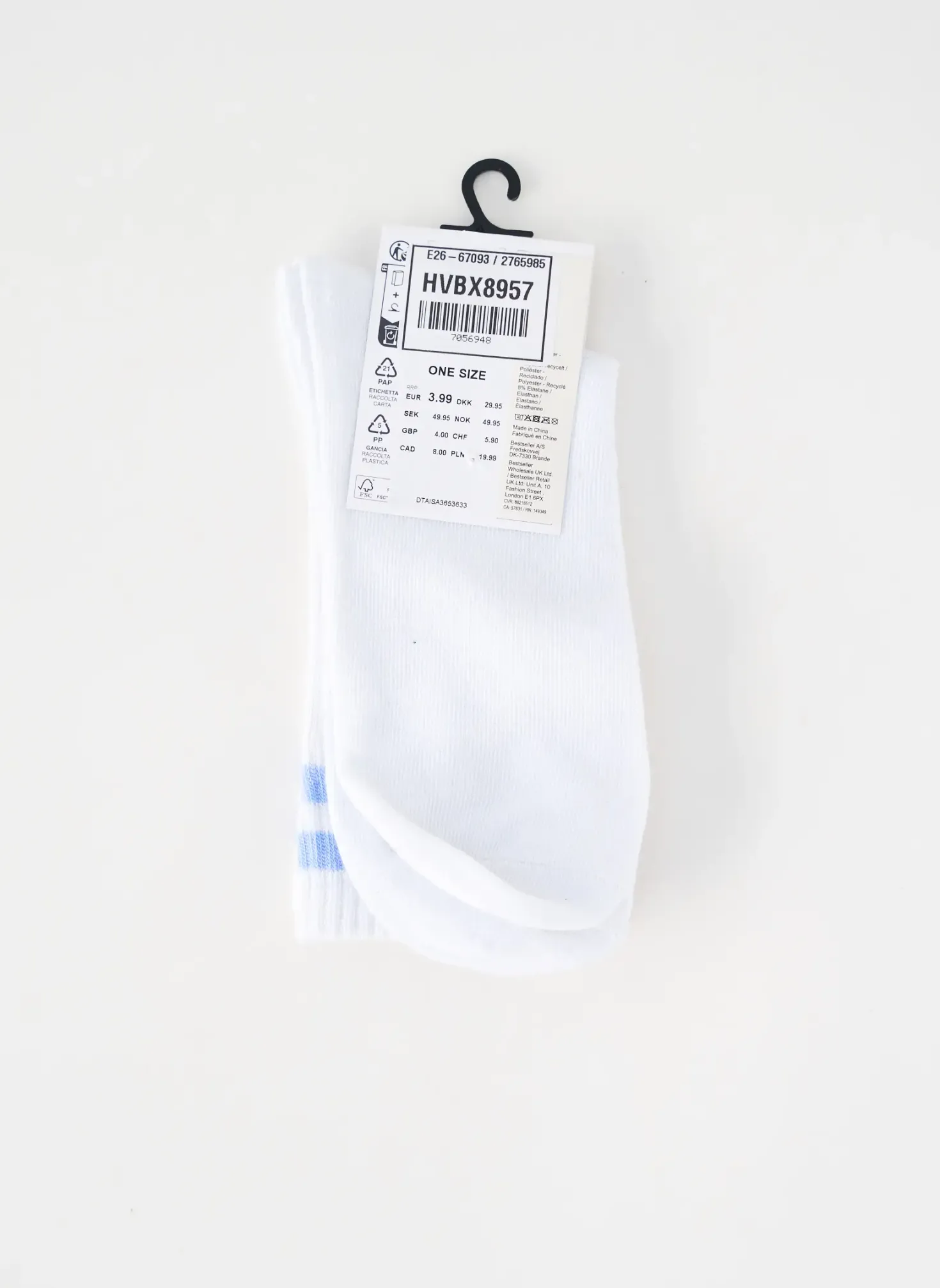 Chaussettes Pieces Blanc