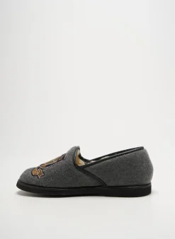 Chaussons/pantoufles Anny Gris Bout Rond