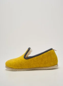 Chaussons/pantoufles Chausse Mouton Jaune Talon Plat Jusqu'à 3cm