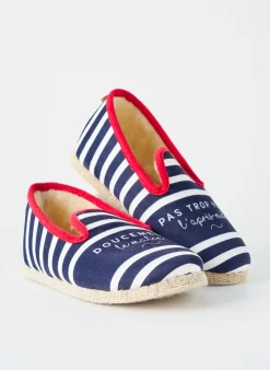 Chaussons/pantoufles Chausse Mouton Bleu Bout Rond