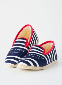 Chaussons/pantoufles Chausse Mouton Bleu Bout Rond