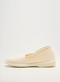 Chaussons/pantoufles Damart Beige Talon Plat Jusqu'à 3cm