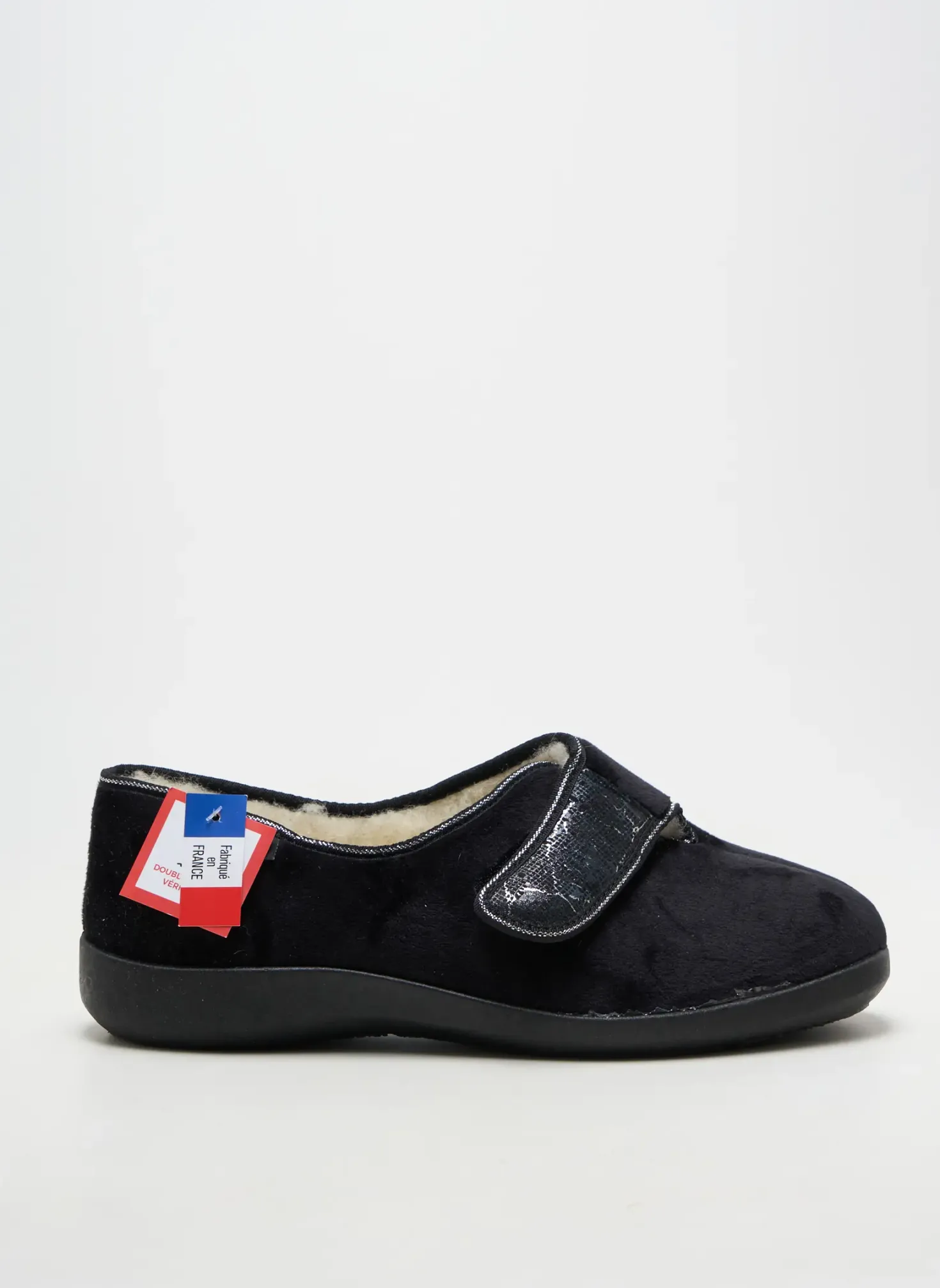 Chaussons/pantoufles Fargeot Noir Talon Plat Jusqu'à 3cm