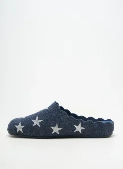Chaussons/pantoufles Goes Bleu Talon Plat Jusqu'à 3cm