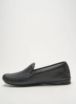 Chaussons/pantoufles Heller Noir Bout Carré