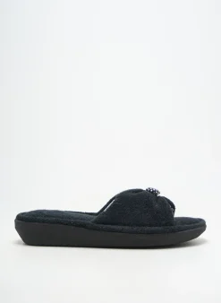 Chaussons/pantoufles Isotoner Noir Talon Plat Jusqu'à 3cm