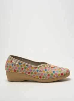 Chaussons/pantoufles La Maison De L'espadrille Beige Talon Plat Jusqu'à 3cm