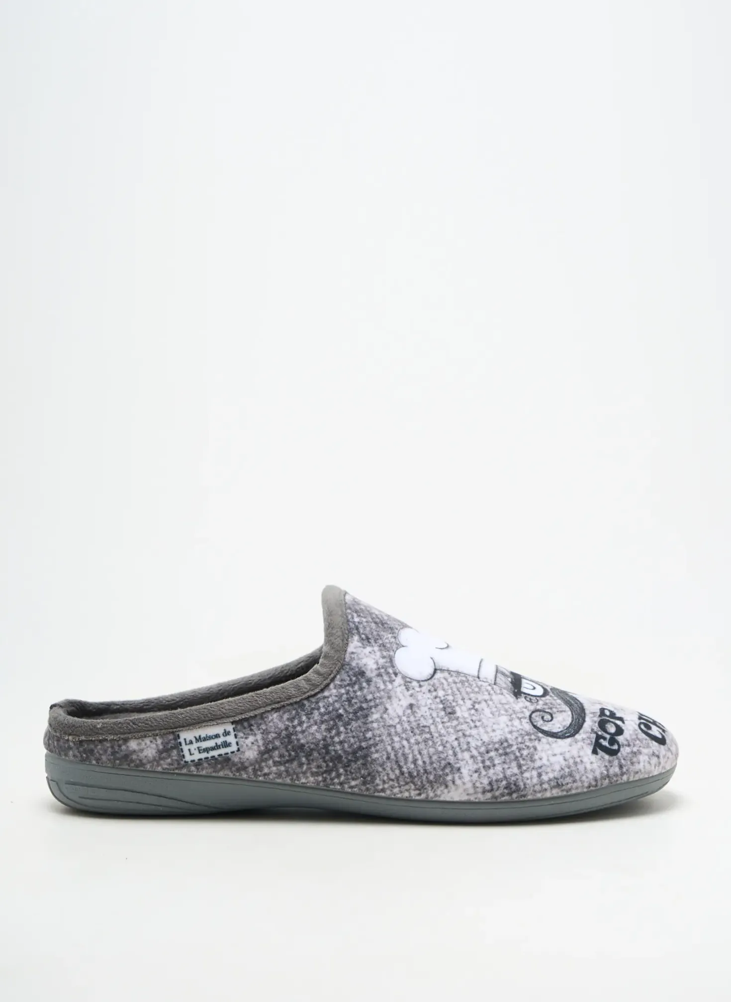 Chaussons/pantoufles La Maison De L'espadrille Gris Bout Rond