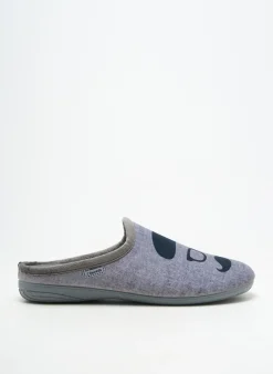 Chaussons/pantoufles La Maison De L'espadrille Gris Bout Rond