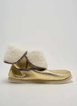 Chaussons/pantoufles L'atelier Charentaises Or Talon Plat Jusqu'à 3cm